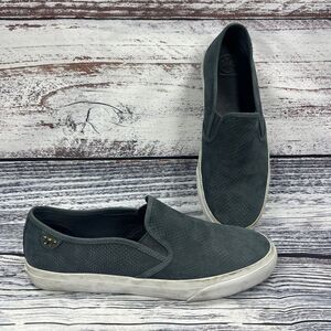 Tory Burch Floyd Snakeskin Embossed Blue Slip On Sneakers Shoes Women’s Size 9.5